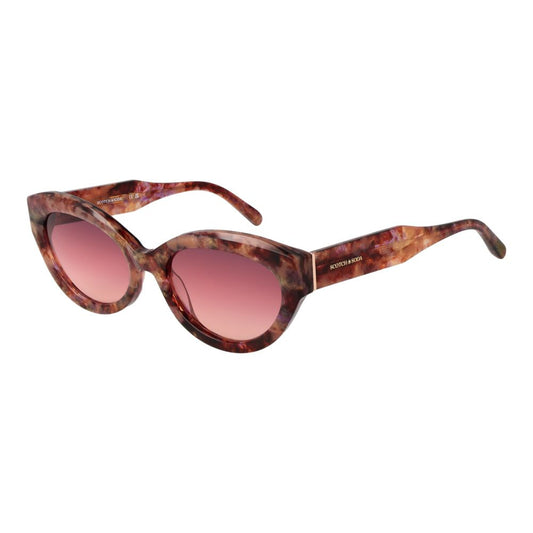 Scotch & Soda Women’s Multicolor Cat Eye Sunglasses with Rose Gradient Lenses, 55mm