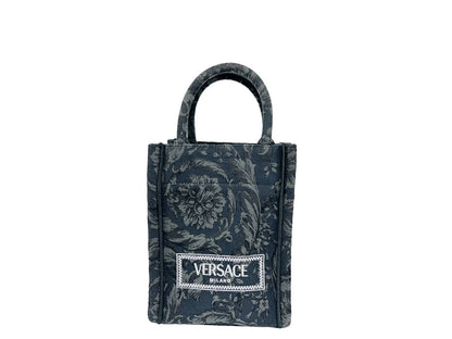 Versace Athena Barocco Mini Top Handle Tote Crossbody Bag - Black