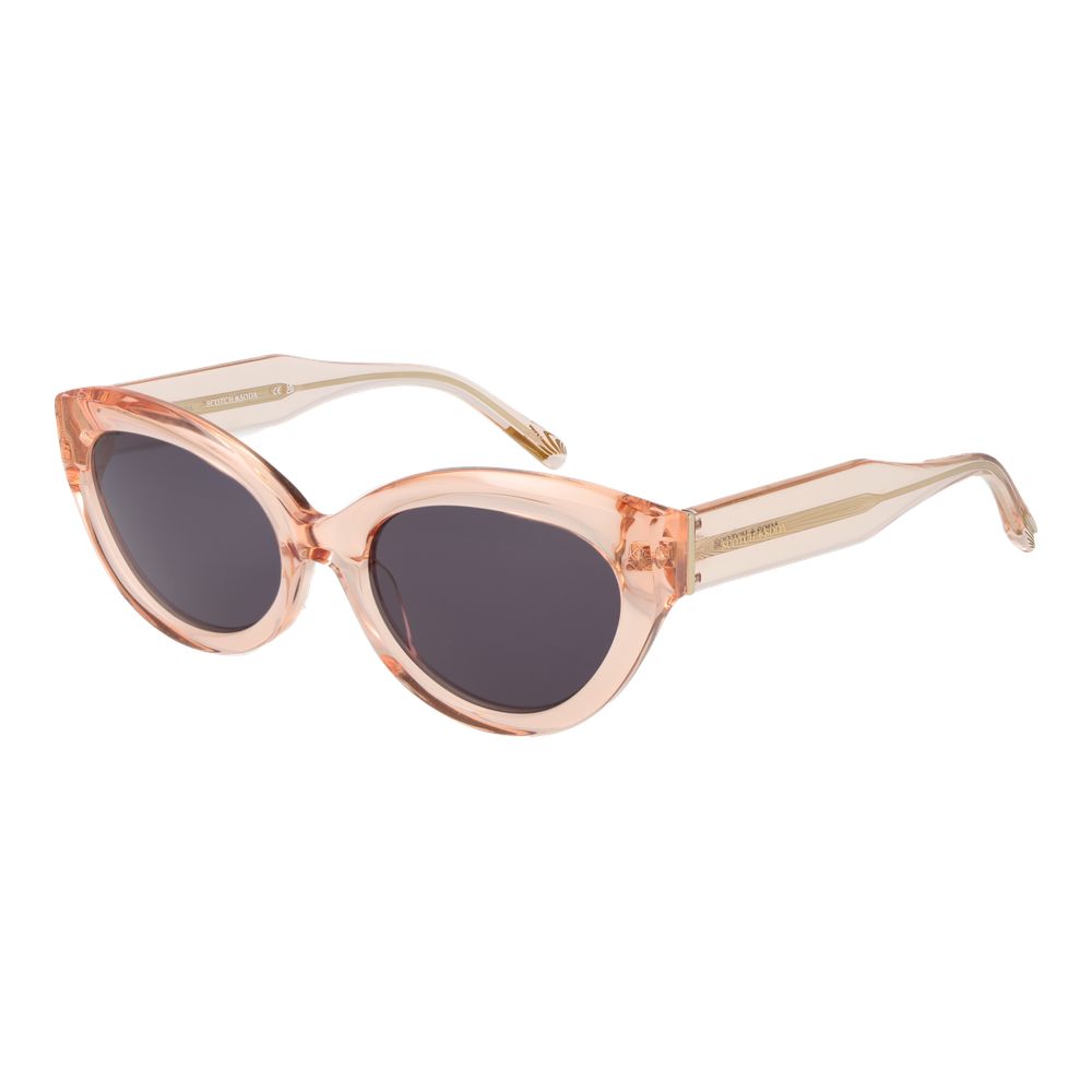 Scotch & Soda Women’s Cat Eye Sunglasses – Rose Frame with Grey Lenses, 55mm