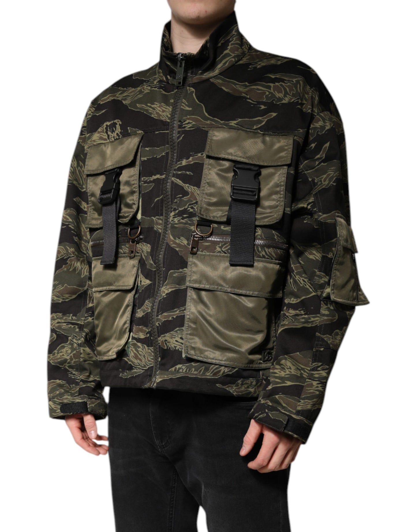 Dolce & Gabbana Multicolor Camouflage Cotton Bomber Jacket