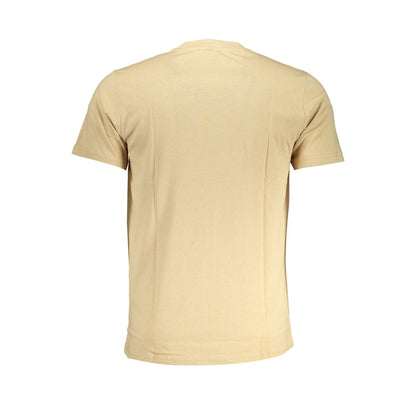 Cavalli Class Beige Cotton T-Shirt - Bold Expression of Urban Luxe
