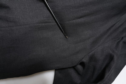 Dolce & Gabbana Black Linen Single Breasted Men Coat Blazer