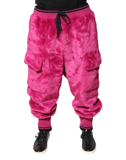 Dolce & Gabbana Pink Acrylic Cargo Jogging Sweatpants