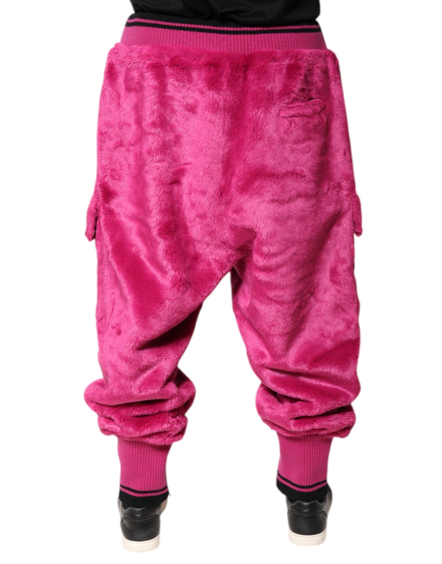 Dolce & Gabbana Pink Acrylic Cargo Jogging Sweatpants