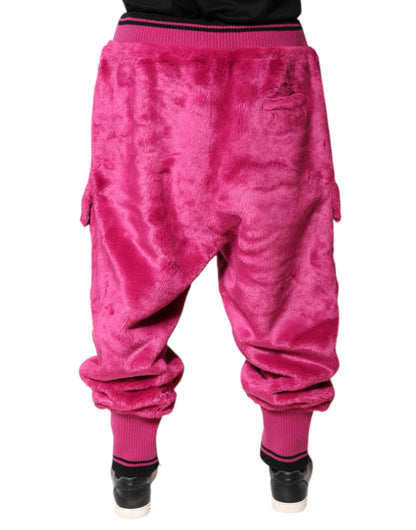 Dolce & Gabbana Pink Acrylic Cargo Jogging Sweatpants