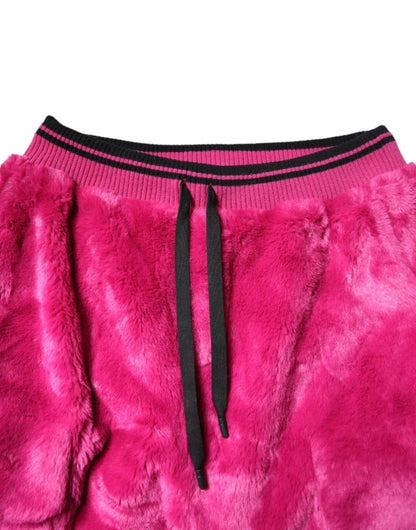 Dolce & Gabbana Pink Acrylic Cargo Jogging Sweatpants