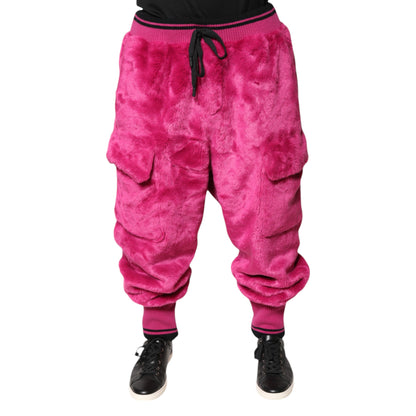 Dolce & Gabbana Pink Acrylic Cargo Jogging Sweatpants