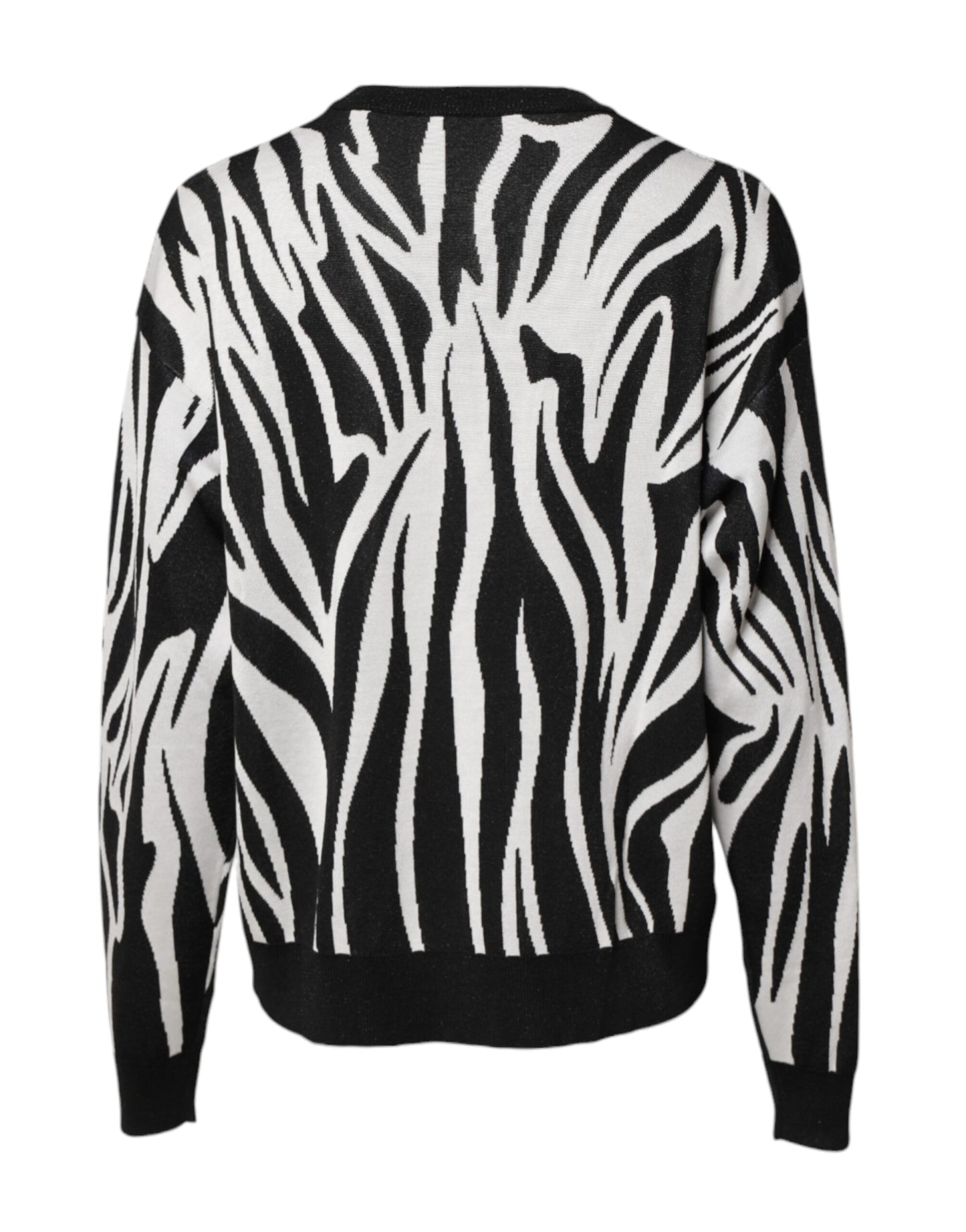 Dolce & Gabbana Black and White Print Women's Pullover Sweater