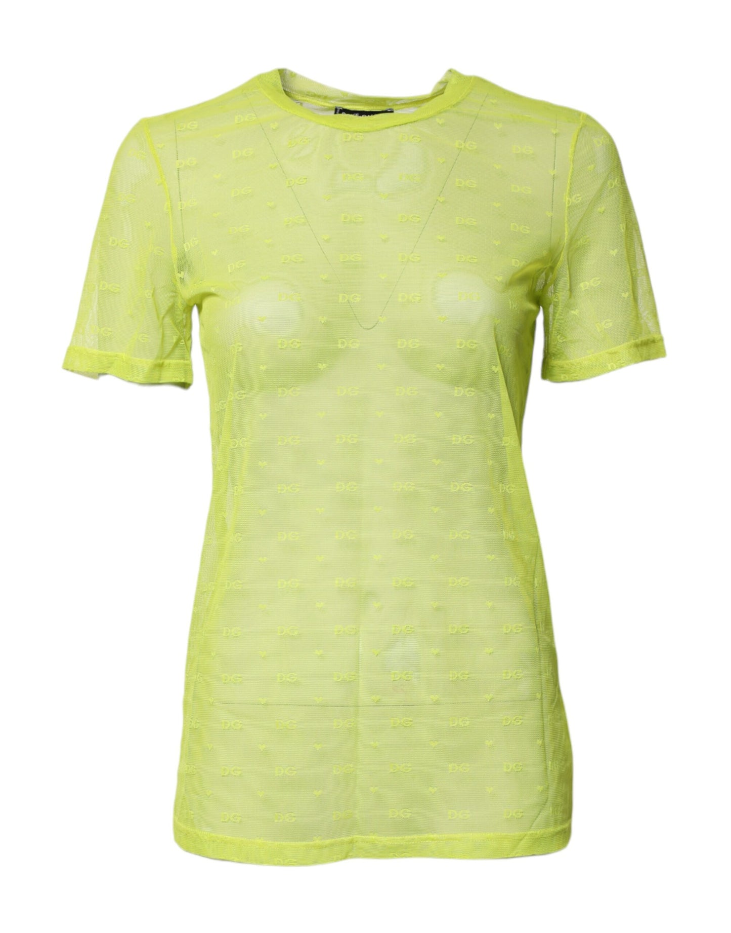 Dolce & Gabbana Green Sheer Short Sleeves Top