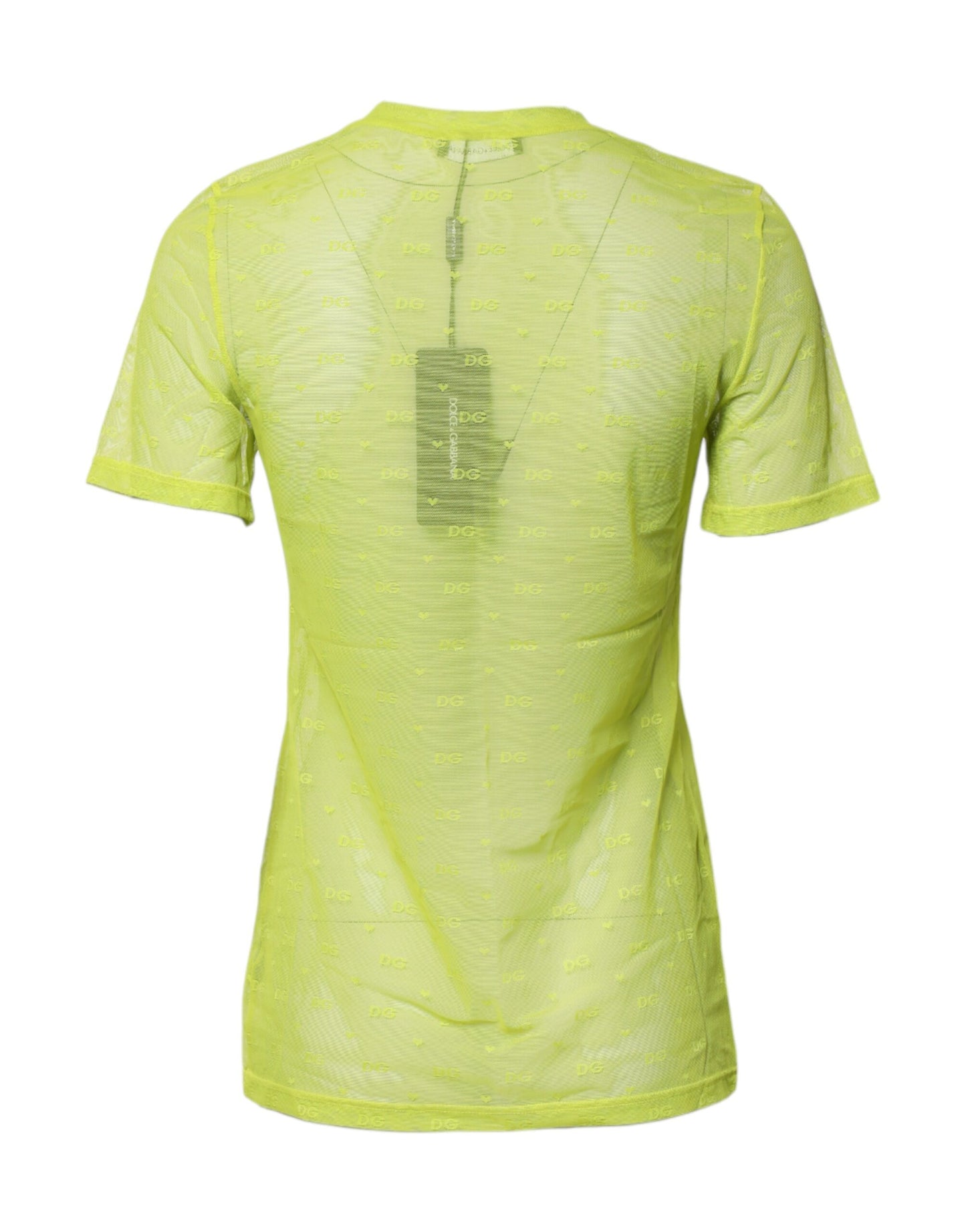 Dolce & Gabbana Green Sheer Short Sleeves Top