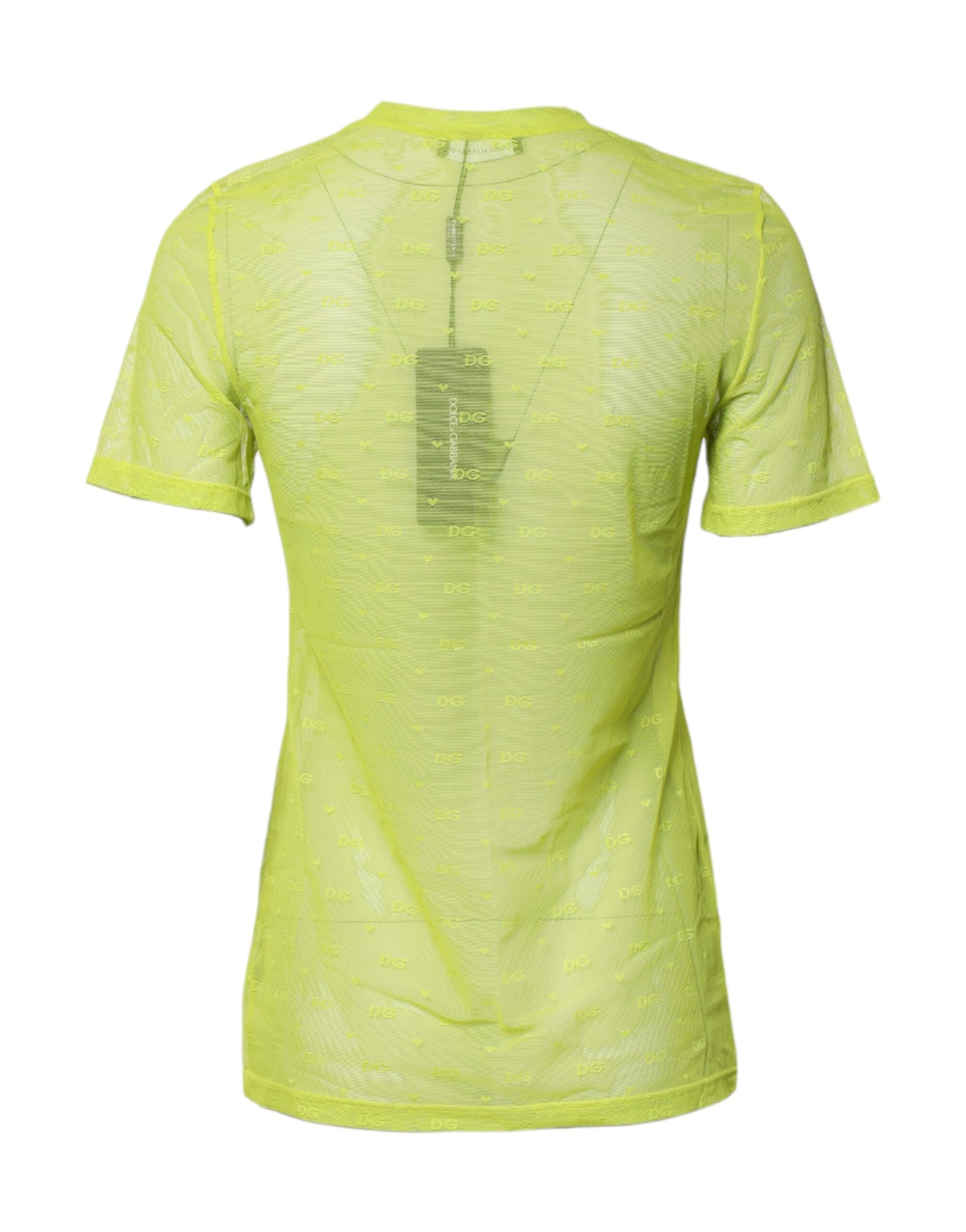 Dolce & Gabbana Green Sheer Short Sleeves Top
