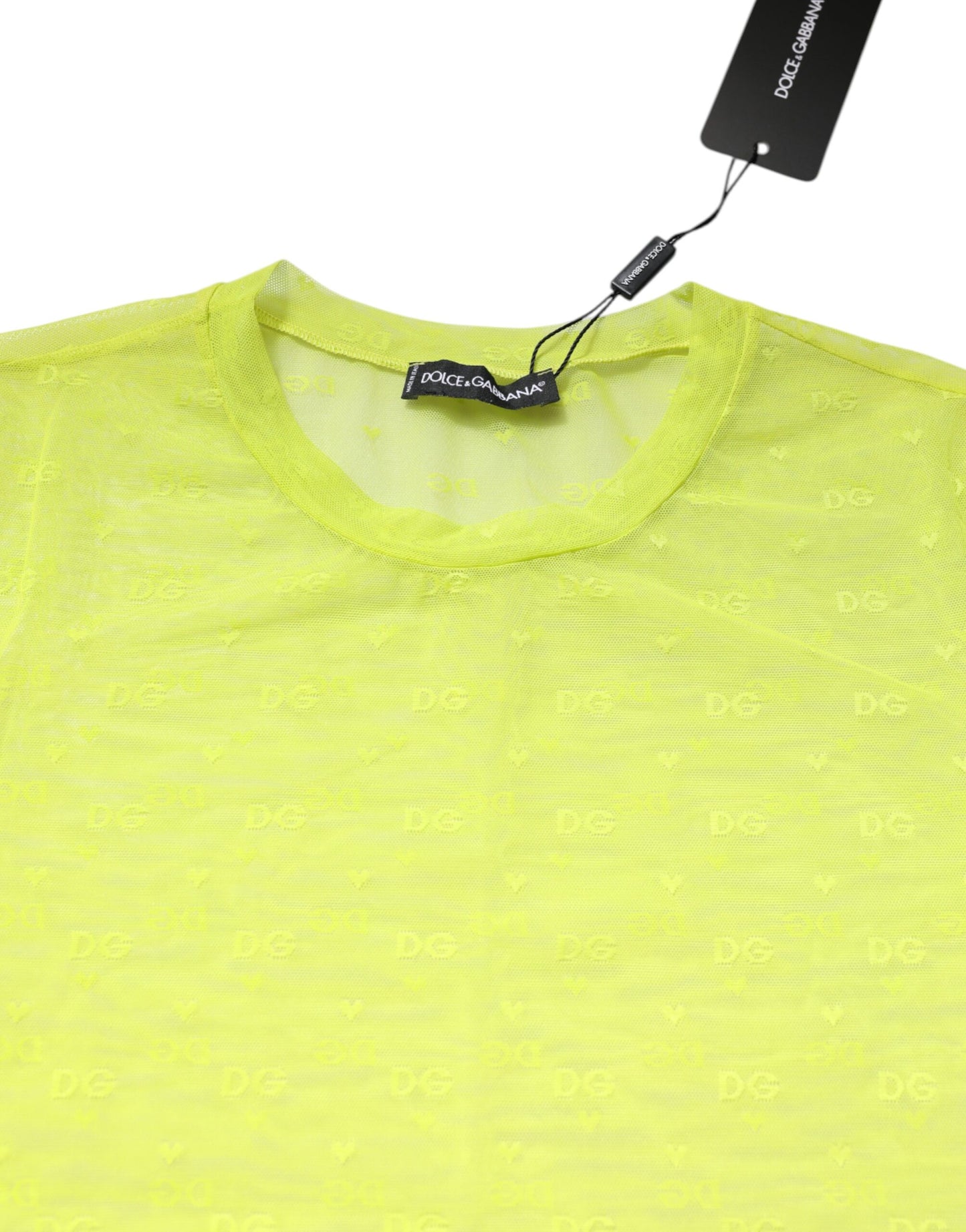 Dolce & Gabbana Green Sheer Short Sleeves Top