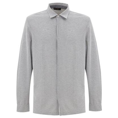 Corneliani Gray Cotton Shirt - Classic Elegance from Italy