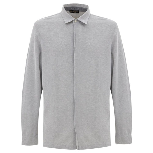 Corneliani Gray Cotton Shirt - Classic Elegance from Italy