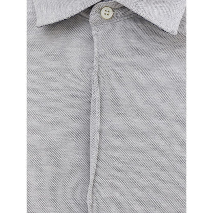 Corneliani Gray Cotton Shirt - Classic Elegance from Italy