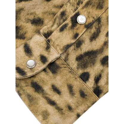 Tom Ford Leopard Slim Shirt for Men - Beige and Brown