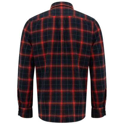Tom Ford Bicolor Linen Shirt: Red and Black Checked Elegance