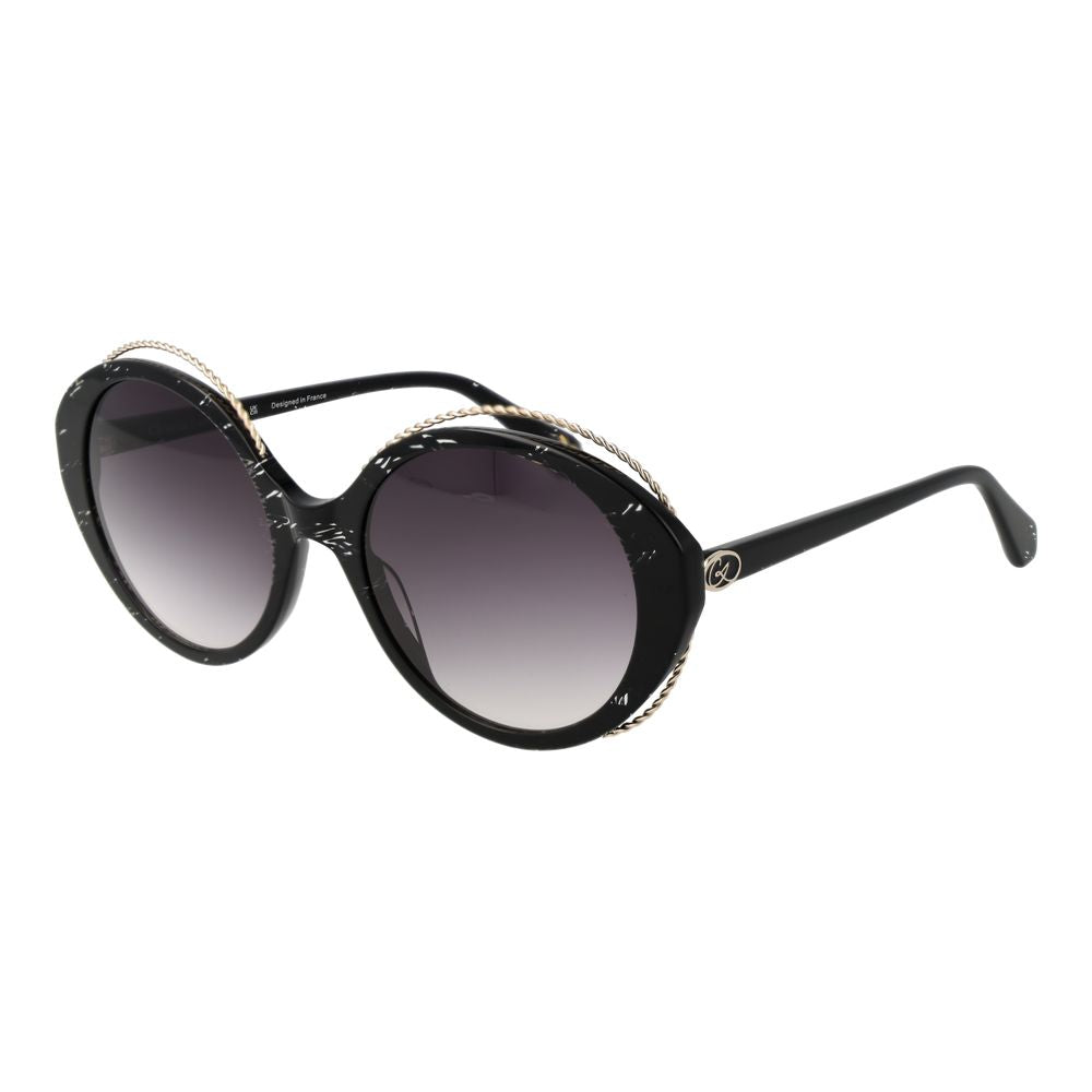 Christian Lacroix Women’s Sunglasses – Black Oval Frame, Grey Gradient Lenses