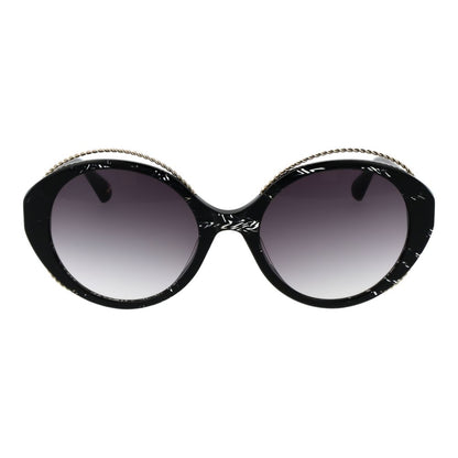Christian Lacroix Women’s Sunglasses – Black Oval Frame, Grey Gradient Lenses