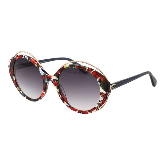 Christian Lacroix Women’s Multicolor Sunglasses – Oval Frame with Grey Mirrored Gradient Lenses, 54mm