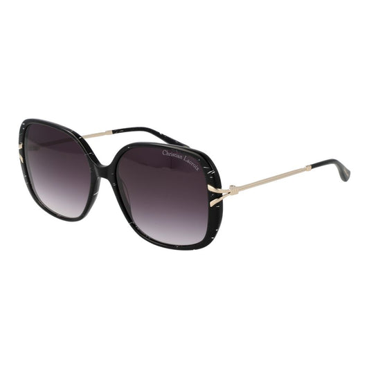 Christian Lacroix Women’s Sunglasses – Black Square Frame, Purple Lenses