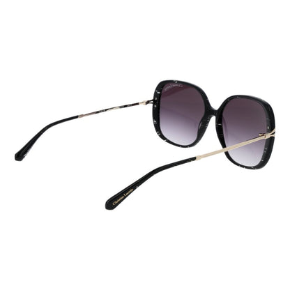 Christian Lacroix Women’s Sunglasses – Black Square Frame, Purple Lenses