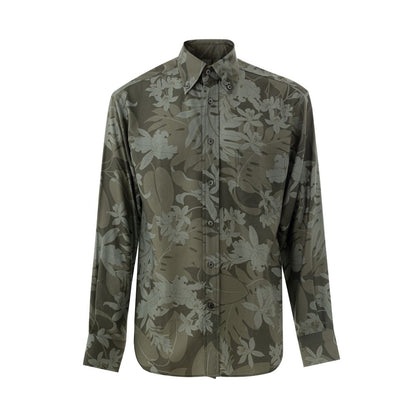 Tom Ford Green Floral Print Shirt - Bold Elegance Reimagined