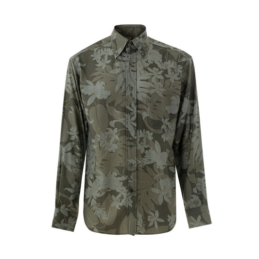 Tom Ford Green Floral Print Shirt - Bold Elegance Reimagined