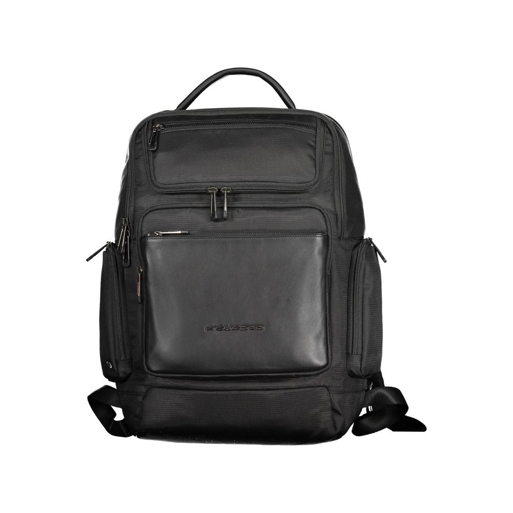 Piquadro Black Recycled Polyethylene Men Backpack