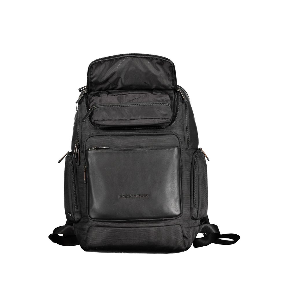 Piquadro Black Recycled Polyethylene Men Backpack