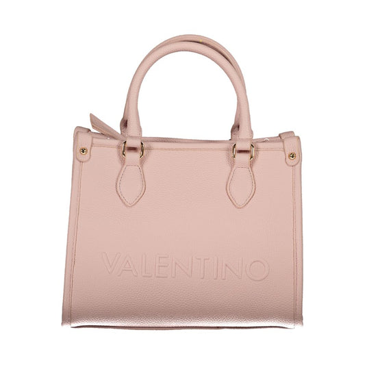 Mario Valentino Pink Faux Leather Handbag with Signature Logo