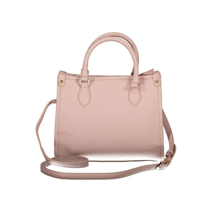 Mario Valentino Pink Faux Leather Handbag with Signature Logo