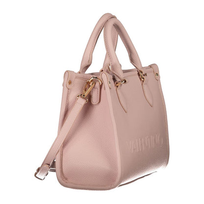 Mario Valentino Pink Faux Leather Handbag with Signature Logo