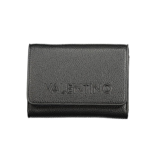 Valentino Bags Black Faux Leather Wallet with Coin Purse