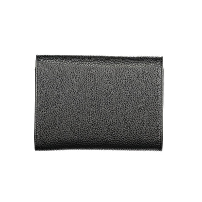 Valentino Bags Black Faux Leather Wallet with Coin Purse