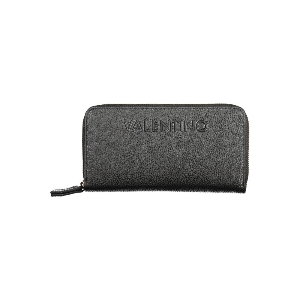 Valentino Bags Black Faux Leather Wallet with Coin Purse