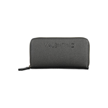 Valentino Bags Black Faux Leather Wallet with Coin Purse