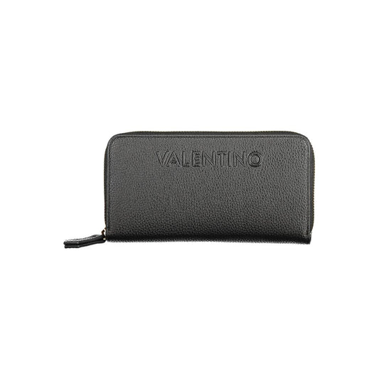 Valentino Bags Black Faux Leather Wallet with Coin Purse