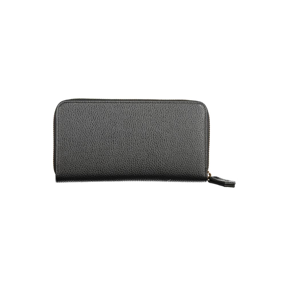 Valentino Bags Black Faux Leather Wallet with Coin Purse