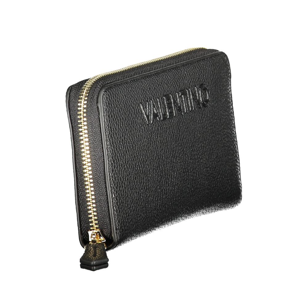 Valentino Bags Black Faux Leather Wallet with Coin Purse