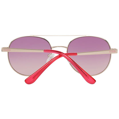 GUESS Pink Women Sunglasses - Rose-Toned Glamour with Purple Gradient Lenses