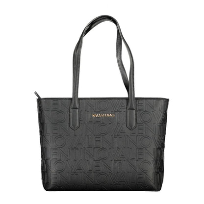Valentino Bags Black Vegan Leather Handbag with Dual Handles