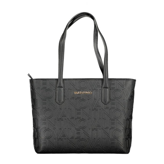 Valentino Bags Black Vegan Leather Handbag with Dual Handles