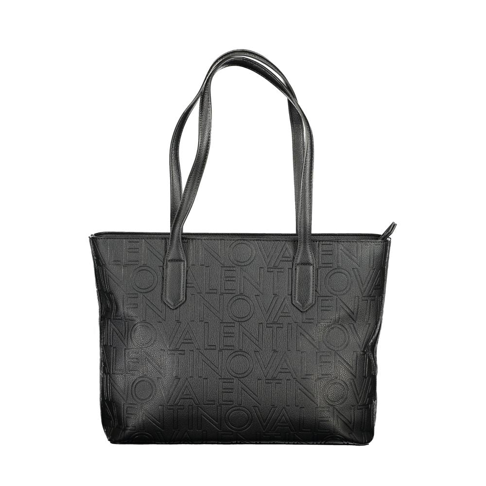 Valentino Bags Black Vegan Leather Handbag with Dual Handles