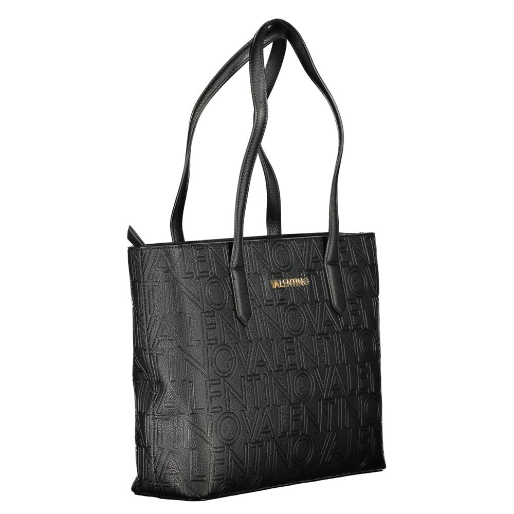 Valentino Bags Black Vegan Leather Handbag with Dual Handles