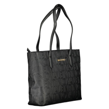 Valentino Bags Black Vegan Leather Handbag with Dual Handles