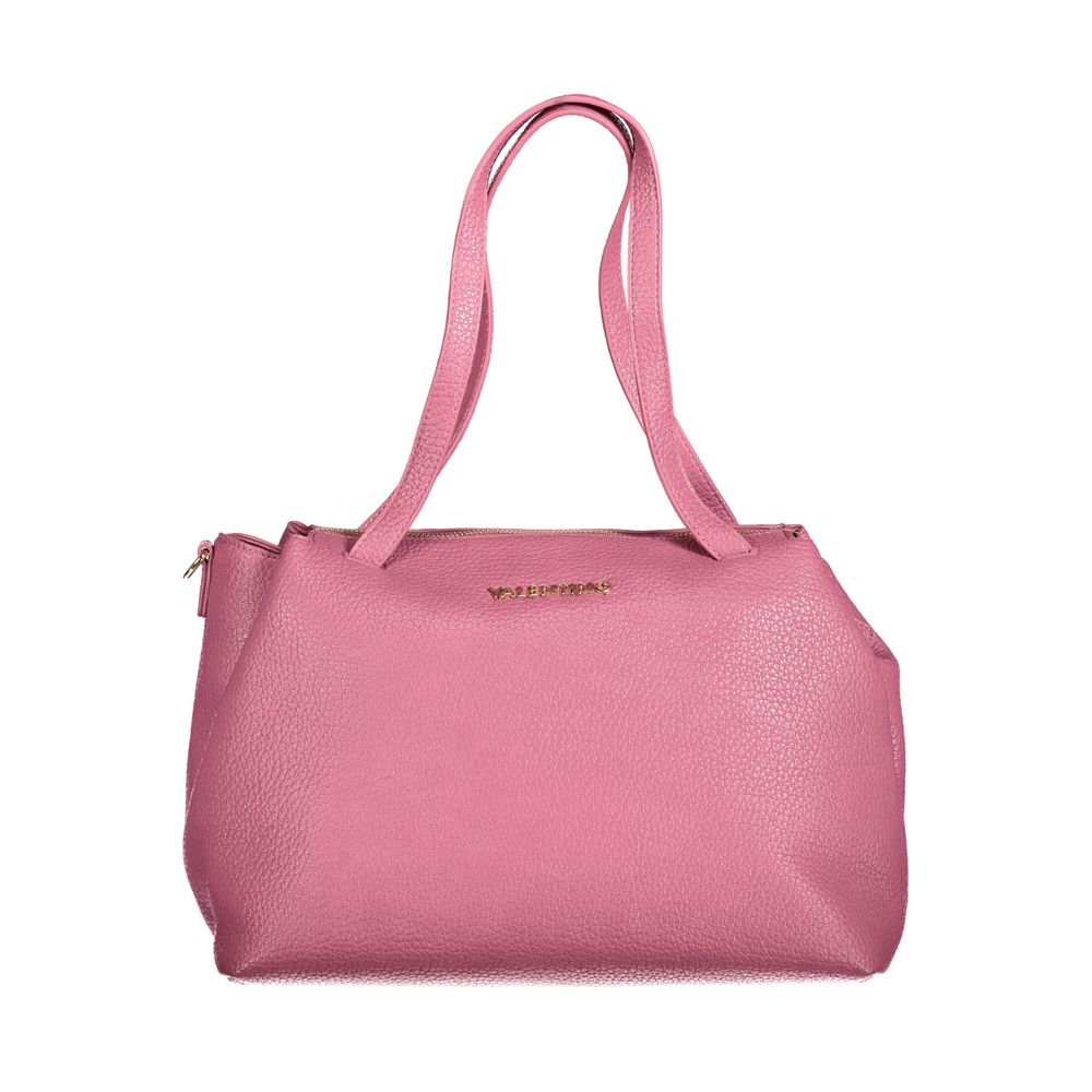Mario Valentino Pink Leather Effect Handbag with Iconic Logo