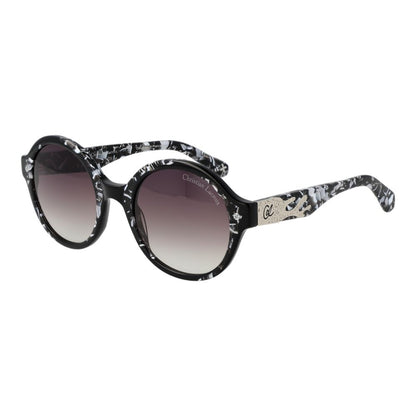 Christian Lacroix Women's Round Sunglasses – Black Frame with Purple Gradient Lenses, 51mm