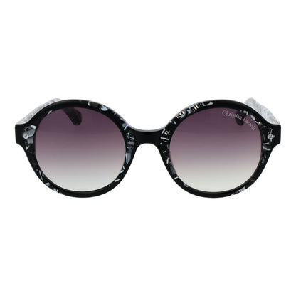 Christian Lacroix Women's Round Sunglasses – Black Frame with Purple Gradient Lenses, 51mm