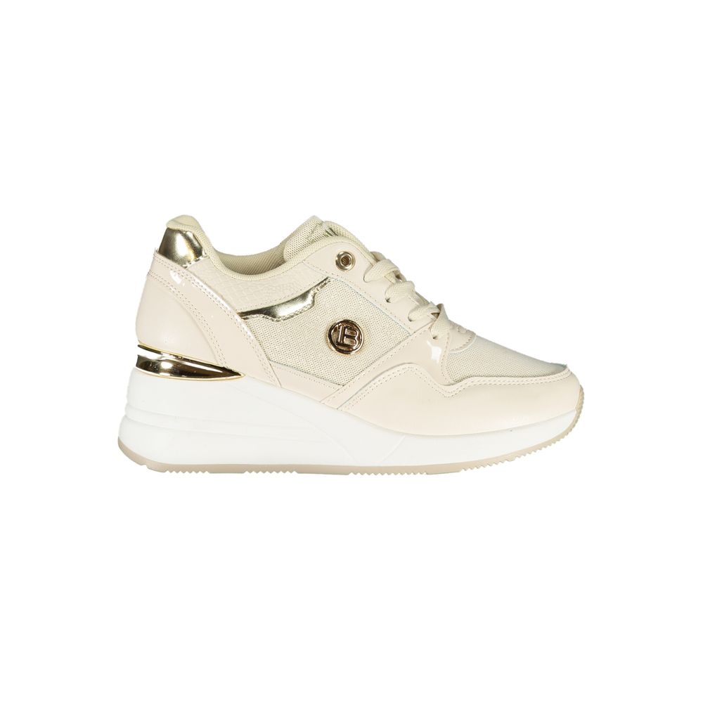 Laura Biagiotti Beige Synthetic Women Sneaker with Removable Insole